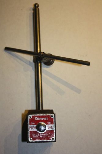 Starrett 657 magnetic base with tool holder, snug, and rod