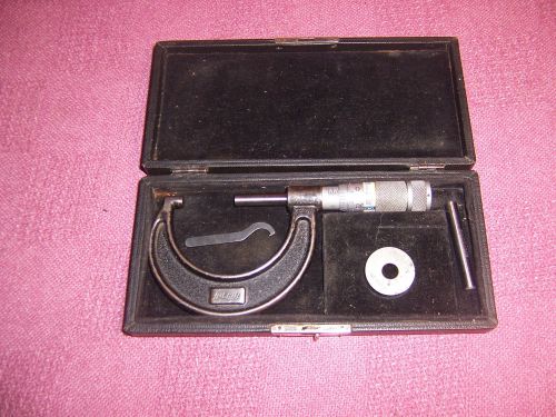 VTG LUFKIN RULE CO 1-2&#034; MICROMETER MEAS MACHINIST STANDARD TOOLS ORIG BOX WRENCH