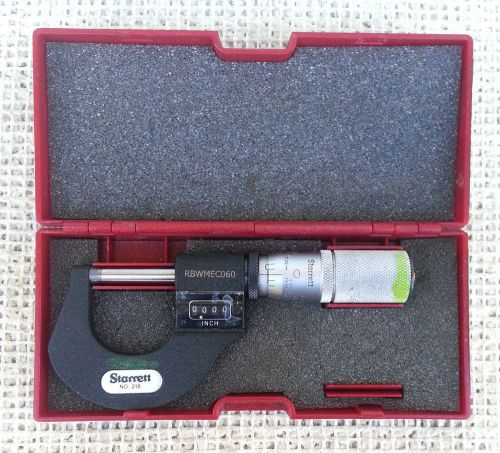 Starrett  216xfl-1 -  mechanical digital 0-1&#034; outside micrometer for sale