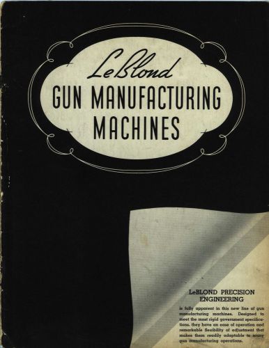 LeBlond gun manufacturing machines lathe manual owners manual