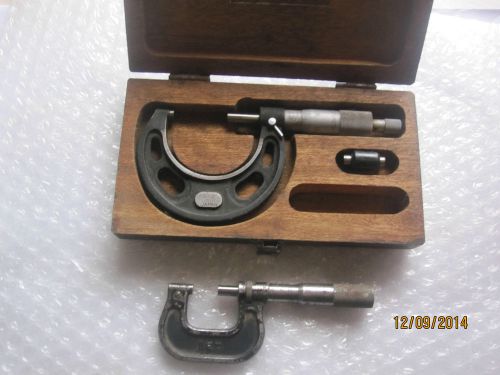 2 micrometers:1 - 2&#034;, 0.001&#034; nsk , japan &amp; rex ( brown &amp; sharpe) 0-1&#034; , usa for sale