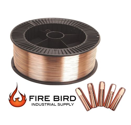 44lb roll mig welding wire er70s-6 .035 plus 5 free 7489 contact tips! for sale