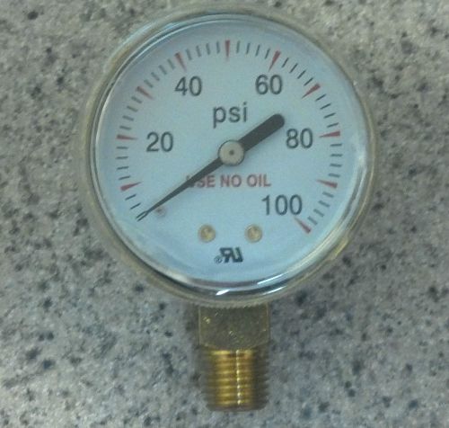 2&#034; 0-100 1/4&#034; npt bottom fitting gauge oxygen etc for sale