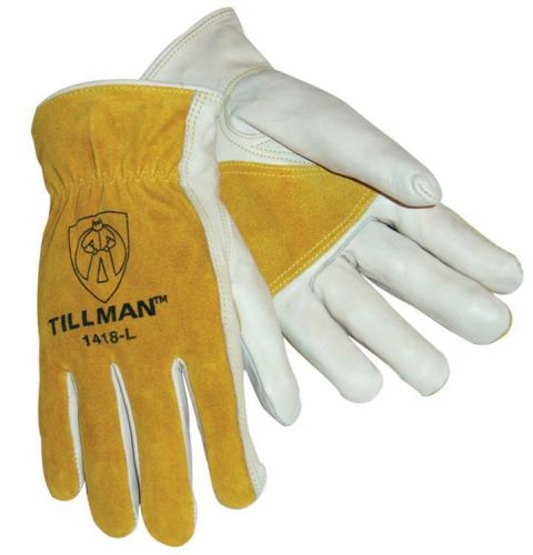 Tillman 1418 Reinforced Top Grain/Split Cowhide Drivers Gloves, Large