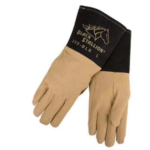 Revco Black Stallion 25D-BLK Premium Deerskin TIG Welding Gloves, Large
