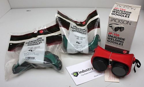 Lot of 3 jackson welding protective goggles wr-70 jp-150 red green #5 flexible for sale