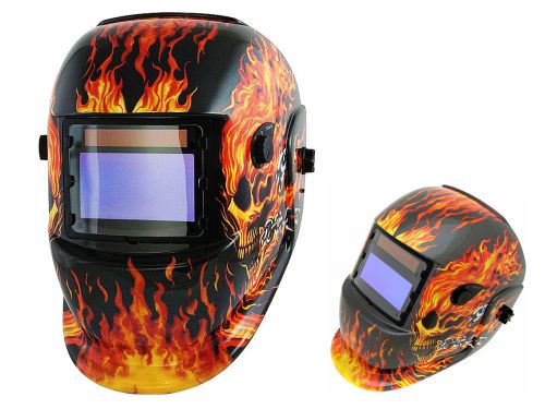 NEW Solar Powered Flaming Skull Welding Mask Helmet
