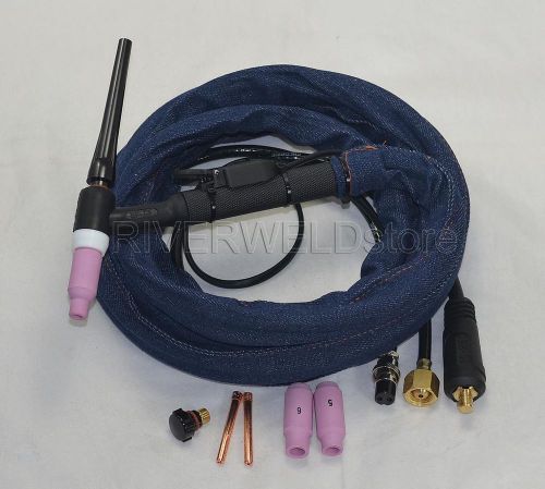 Wp-17f-12r 12-foot 150amp tig welding torch complete with flexible head body for sale