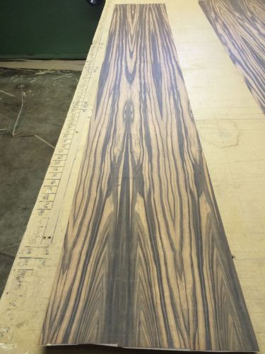 Wood Veneer Ebony 13x81 1pcs total 10mil paper glue backer &#034;EXOTIC&#034; Box18