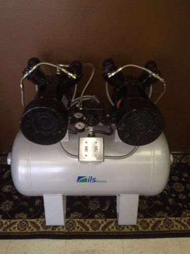Ils dental vortex ii oil-less air compressor w/air dryer 4-6 user 2 hp 230v for sale