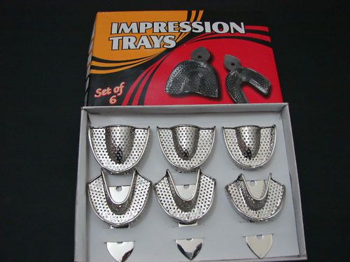 Impression tray stainless steel ,perforated,set of 6 for sale