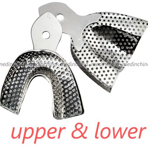 Dental stainless steel quadrant impression tray upper &amp; lower for sale