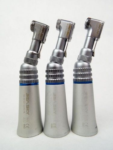 Lot of 3 sea sky latch style contra angle dental handpieces for sale