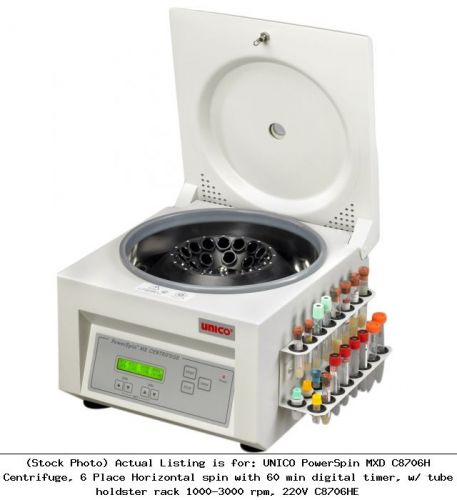 UNICO PowerSpin MXD C8706H Centrifuge, 6 Place Horizontal spin with 60 : C8706HE