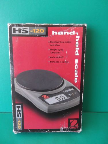 Ohaus &#034;HS-120&#034; Hand Held Scale weighs up to 120 grams auto shut off &#034;Pre-Owned&#034;