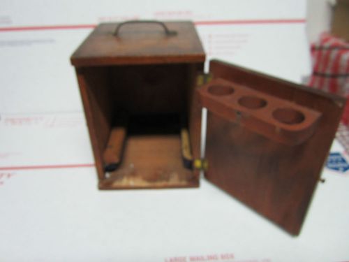 VINTAGE MINI WOODEN BOX OPTICAL SPENCER USA MICROSCOPE COLLECTABLE AS IS OFC1