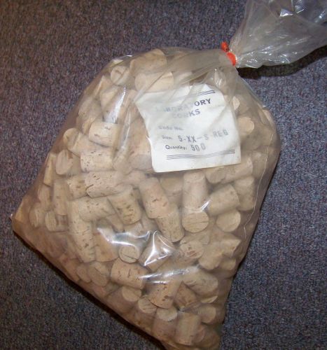 Nos bag lot of 500 new laboratory grade wooden corks stoppers size 5 xx s reg for sale