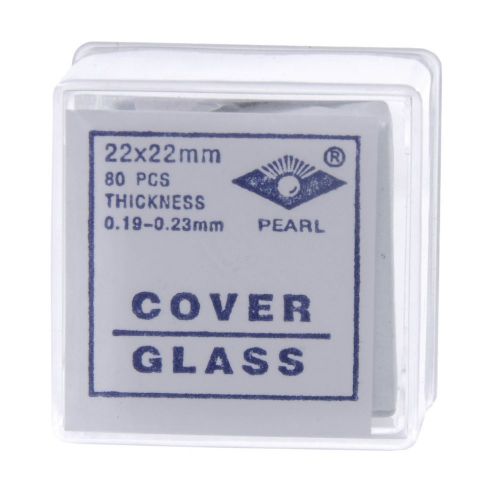 22x22 mm glass microscope slide cover slips pk80 #2 for sale