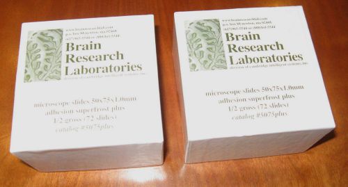 1 Gross 50x75 ADHESION SUPERFROST PLUS MICROSCOPE SLIDES by Brain Research Labs