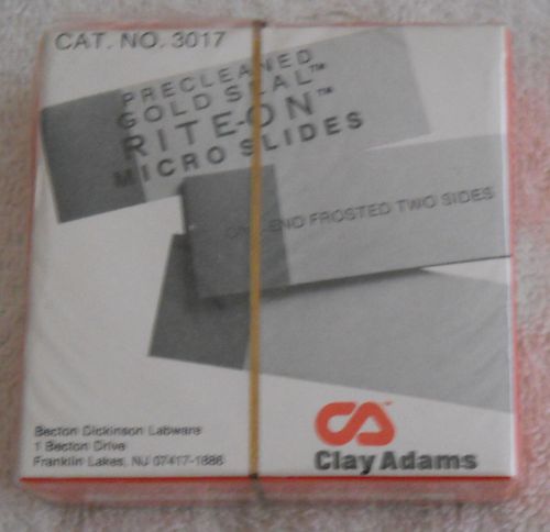 Clay Adams Rite-On microscope slides 3x1 inch, frosted one end 2-sides 1/2 gross