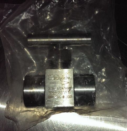 Swagelok 1/2&#034;npt fem. stainless steel needle valve ss-26vf8-sg 6000psig @ 100 f. for sale