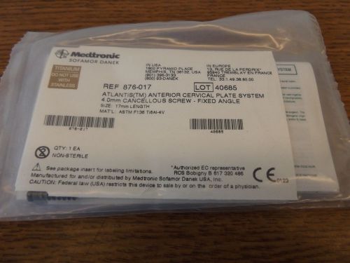Medtronic 876-017 4.0mm x 17mm  bone screw for sale