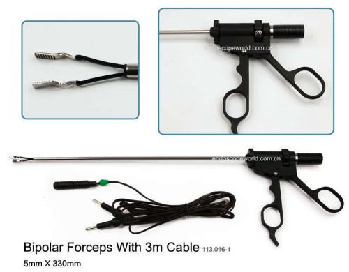 Brand New Bipolar Forceps 5X330mm + Cable Laparoscopy