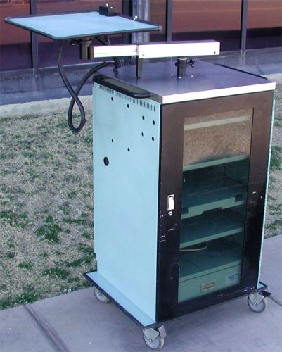 Medical Security Enclosed AV Utility Cart Station w/ Locking Doors and Casters