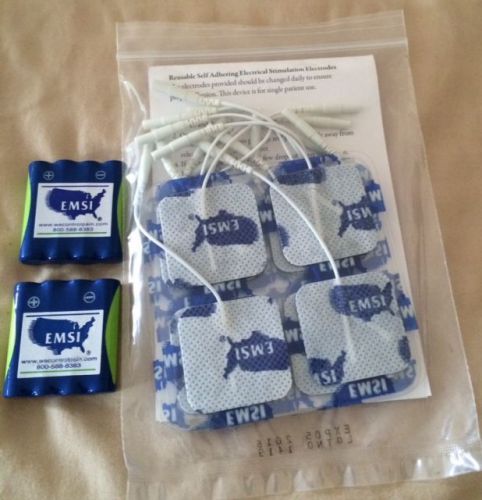 New Sealed 16 EMSI Electrical Stimulation Electrodes  and 2 battery pack