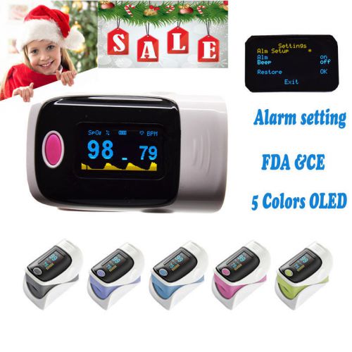 Fda oled fingertip oxymeter spo2 pr monitor blood oxygen pulse oximeter alarm for sale
