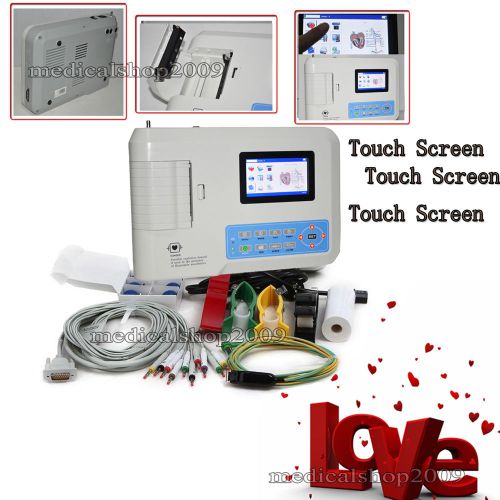 CONTEC 3 Channel 12 lead Touch Screen ECG/EKG MACHINE +PRINTER + SOFTWARE+ PAPER