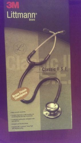 3M Littmann Classic II S.E. 28&#034; Stethoscope BLACK/BRASS #2201BRS New in Box