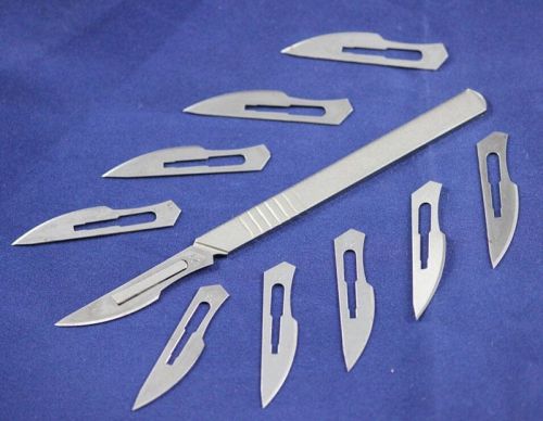 Enduring Scalpel Blades #23 + Scalpel Handle #4 Surgical Dental ENT Instruments