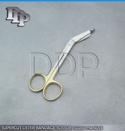 HIGH GRADE SUPERCUT LISTER BANDAGE SCISSORS 4.5&#034; WITH ONE SERRATED BLADE