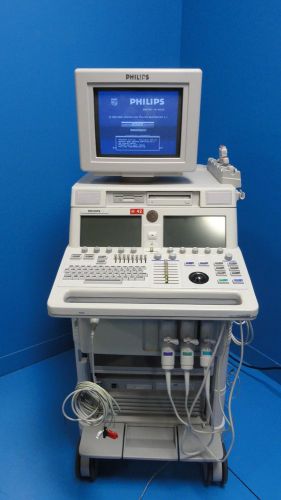 Philips Agilent HP Sonos 5500 Ultrasound W/ S4 / S12 / 11-3L Probe &amp; Footswitch