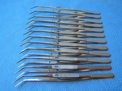 Lot of 12 Pcs-College Dental Tweezer 6&#034; Angled With Lock,Ear Forceps Veterinary