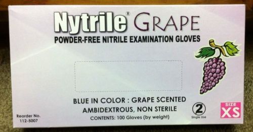 NYTRILE POWDER FREE NITRILE BLUE EXAMINATION GLOVES GRAPE SCENTED 100 CT. SZ XS