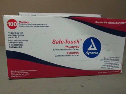 (3) Dynarex 100 Medium Safe Touch Powdered latex Examination Gloves TM1474