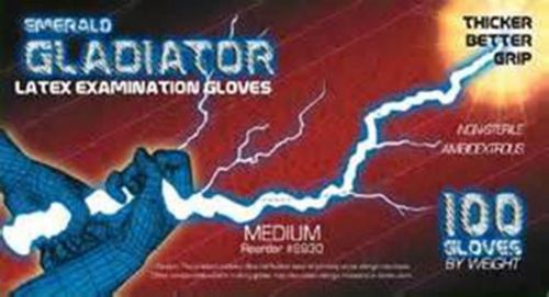 Gladiator latex gloves powder free  10 x 100 large for sale