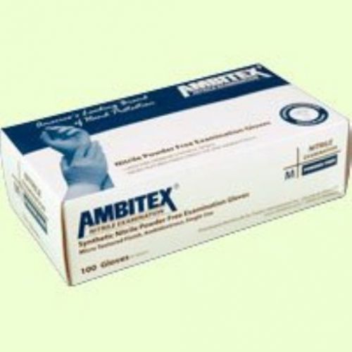Ambitex Nitrile Exam Powder Free Gloves (10 Boxes of 100 Gloves Each  Total of 1
