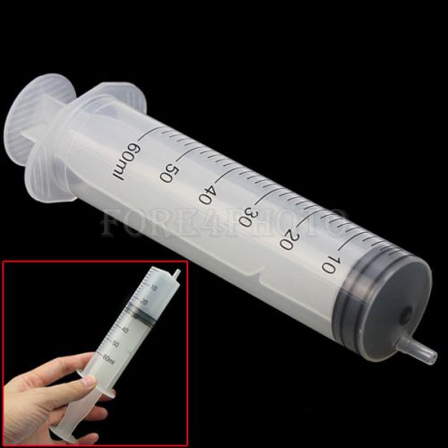 New 60ML Reusable Injector Syringe For Measuring Hydroponics Nutrient Plastic