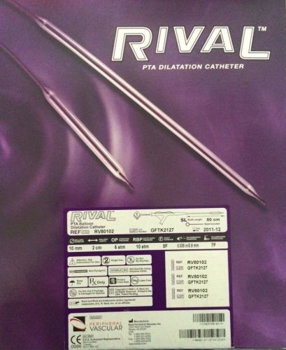 BARD RIVAL 5F PTA Balloon Dilatation Cath, 10mm x 2cm x 80cm, REF: RV80102