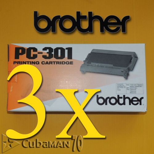 Lot of 3 Pack Brother Pc-301 New Fax Cartridge Compatible 750 770 775 870