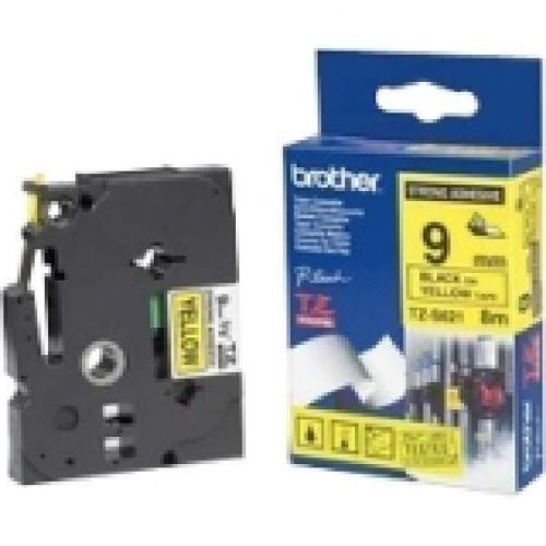 Brother tzes621 black on yellow industrial labelling tape for sale