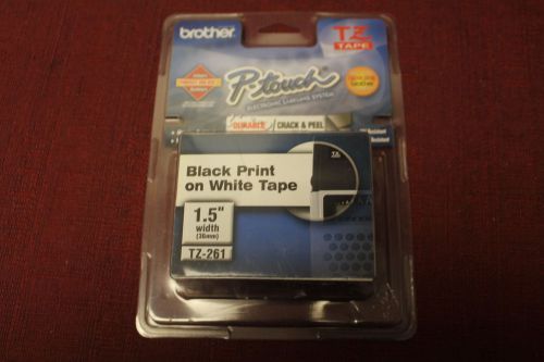 Brother TZ-261 36mm (1.5&#034;) Black on White tape for P-Touch Printer New