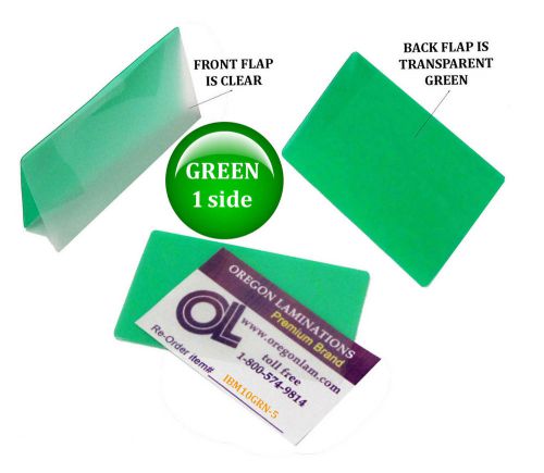 Qty 500 Green/Clear IBM Card Laminating Pouches 2-5/16 x 3-1/4