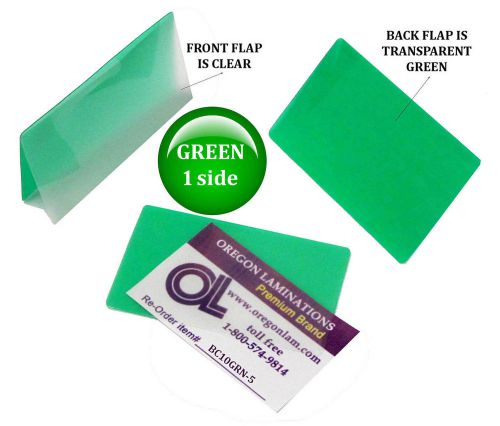 Qty 500 Green/Clear Business Card Laminating Pouches 2-1/4 x 3-3/4 by LAM-IT-ALL