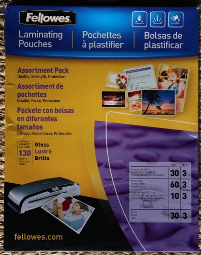 Fellowes premium pouch laminating starter kit - 130pk assortment pack new for sale