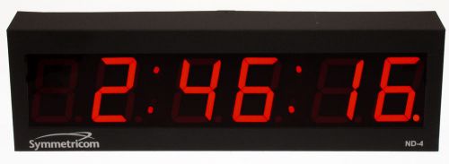 Symmetricom nd-4 ntp internet ip synchonized large red led atomic wall clock nd4 for sale