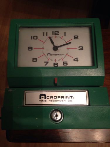 AcroPrint Time Clock Stamp Model 125qr4 (No Key) Tested Works. I Ship Fast!